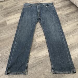 Levi’s 505 Straight Leg Jeans Mens 40X32 Blue Distressed Red Tab 5 Pocket Denim